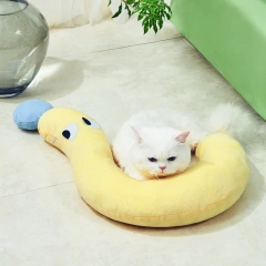 Cat Summer U-shaped Small Pillow Dog Fashion Neck Protection Deep Sleep Soft Calming Toy Teddy Bear Pomeranian Supplies Dog Mat