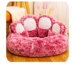 Kimpets Dog Sofa Beds Nest For Cat Nest Creative Cute Bear Paw Long Hair Warm All Seasonal Universal Dog Nest Mat Accessories