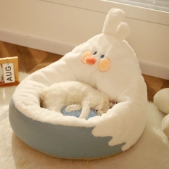 Hoopet Winter Warm Pet House Sweet Cat Bed Cozy Kitten Lounger Cushion Soft Basket for Cats Small Dogs Sleeping Mat Pet Supplies