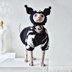 DUOMASUMI Damon Kitty Outfits Sphynx Cat Clothes Velvet Sweater Winter Warmth Hairless Cat Clothes Devon Cornish Cat Clothing