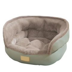 Round-Shape Plush Dog Cat Bed Sofa Small Anti Anxiety Cuddler Pet Nests For Small/Medium/Large Dog Cat