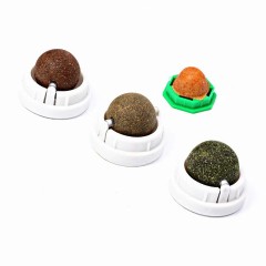 Catnip Cat Wall Sticky Ball Toy Scratcher Treatment Health Natural Removal Ball Promote Digestion Cat Grass Snacks Four Pack
