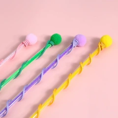 Cat Cartoon Plush Bell Funny Cat Stick Carpenterworm Sun Flower Bean Sprout Pet Interactive Vocal Toy Cat Accessories Pet Toys