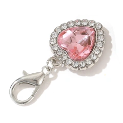 Rhinestone Love Dog Cat Pendant Jewelry Small Cat and Dog Collar Pendant Accessories