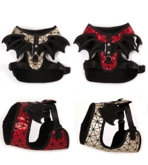Fashion Pet Dog Harness Leash Training Walk Vest Small Medium Dogs Cat Bat Wings Harness With Leash Set Chihuahua Pet Products