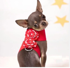 Hot selling puppy dog harness Lovely cat harness Custom design soft fabric small dog harness and leash set