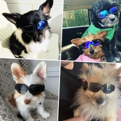 Dog Goggles Small Breed UV Lens Doggy Sunglasses for Small Dogs Eyes Protection Outdoor Antifogging Snowproof Windproof Glasses