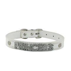 Fashion PU Leather Customized Letters Daddy Slave Collar Sexy Rhinestone Bdsm Name Chocker Necklace Cosplay Jewelry