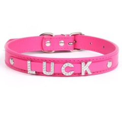 Fashion PU Leather Customized Letters Daddy Slave Collar Sexy Rhinestone Bdsm Name Chocker Necklace Cosplay Jewelry