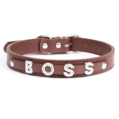 Fashion PU Leather Customized Letters Daddy Slave Collar Sexy Rhinestone Bdsm Name Chocker Necklace Cosplay Jewelry