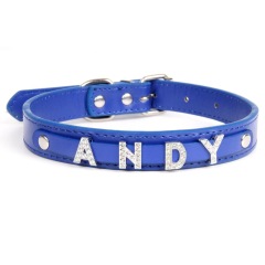 Fashion PU Leather Customized Letters Daddy Slave Collar Sexy Rhinestone Bdsm Name Chocker Necklace Cosplay Jewelry