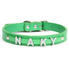 Fashion PU Leather Customized Letters Daddy Slave Collar Sexy Rhinestone Bdsm Name Chocker Necklace Cosplay Jewelry