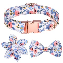 Dog Necklace Adjustable Reusable Cat Collar Floral Print Lovely Pet Neck Circle