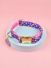 1 Pcs Summer Cute Pet Collar With Pendant Double-Sided Printed Pet Dog And Cat Holiday Gift Pet Adjustable Collar