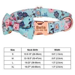 Adjustable Nylon Personalized Dog Collar Dog Supplies Custom ID Tag Flower KItten Puppy Small Large Unisex Dog Collar Pet Collar