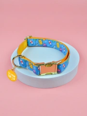 1 Pcs Summer Cute Pet Collar With Pendant Double-Sided Printed Pet Dog And Cat Holiday Gift Pet Adjustable Collar