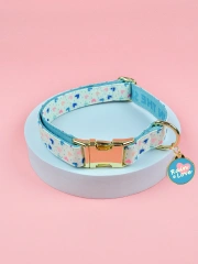 1 Pcs Summer Cute Pet Collar With Pendant Double-Sided Printed Pet Dog And Cat Holiday Gift Pet Adjustable Collar