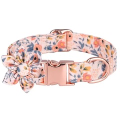 Dog Necklace Adjustable Reusable Cat Collar Floral Print Lovely Pet Neck Circle