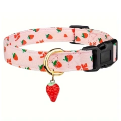 CP611 Pet Dog Puppy Cat Fruit pattern Collar with Metal Fruit pendant Applicable to Small Medium Pet