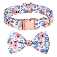 Dog Necklace Adjustable Reusable Cat Collar Floral Print Lovely Pet Neck Circle