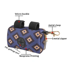 Large Capacity Dog Leash Bag Holder Neoprene Dog Bag Holder Waste Bag Dispenser for Leash