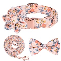 Dog Necklace Adjustable Reusable Cat Collar Floral Print Lovely Pet Neck Circle