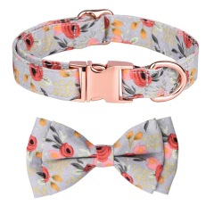 Dog Necklace Adjustable Reusable Cat Collar Floral Print Lovely Pet Neck Circle