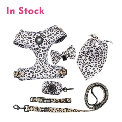 BEEMAN Fashion Printed Nylon Dog Harness Vest Reflective No Pull Dog Harness Leash Set For Small Medium Dogs Cats French Bulldog