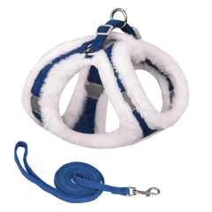 Winter Warm Fur Pet Dog Harness Leash Set Adjustable Reflective Chihuahua Puppy Cat Harness Vest For Small Dogs Yorkie
