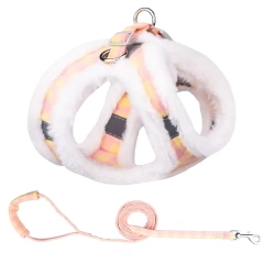 Winter Warm Fur Pet Dog Harness Leash Set Adjustable Reflective Chihuahua Puppy Cat Harness Vest For Small Dogs Yorkie