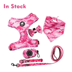 BEEMAN Fashion Printed Nylon Dog Harness Vest Reflective No Pull Dog Harness Leash Set For Small Medium Dogs Cats French Bulldog