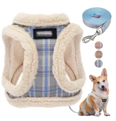 Winter Pet Dog Harness Soft Puppy Cat Harness Leash Set Warm Dogs Clothes Adjustable Vest for Small Dogs Outdoor Supplies