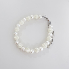 Pet supplies pearl beaded cat necklace jewelry accessories small and medium dogs Teddy dog collar