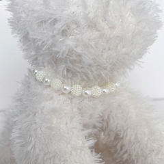 Pet supplies pearl beaded cat necklace jewelry accessories small and medium dogs Teddy dog collar