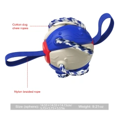 Football Dog Toy Flying-Ball Discs Balls Doggy & Puppy Toys Game, Interactive Dog Toys for Tug of War,Puppy Birthday Gifts