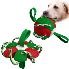 Football Dog Toy Flying-Ball Discs Balls Doggy & Puppy Toys Game, Interactive Dog Toys for Tug of War,Puppy Birthday Gifts