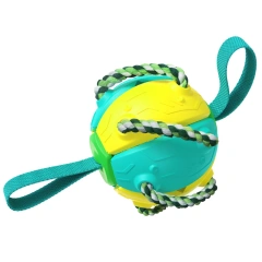 Football Dog Toy Flying-Ball Discs Balls Doggy & Puppy Toys Game, Interactive Dog Toys for Tug of War,Puppy Birthday Gifts