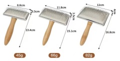 Dog Comb Solid Wood Dog Brush Pet Hair Remover Massage Cat Brush Pet Grooming Stainless Steel Combs for Cats Hair Knot Opening