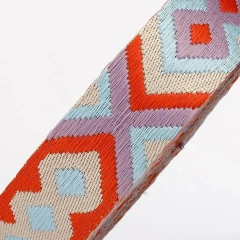 New spot ethnic polyester jacquard webbing clothing bags accessories ribbon shoulder strap national wind shoulder strap webbing