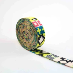 Customized high-quality pixel style recycled polyester imitation nylon 1.5, 2, 2.5cm webbing, suitable for pet leash webbing