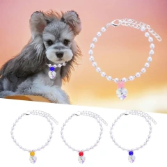 Chihuahua Puppy Necklace Cat Necklace Pet Fake Crystal Jewelry Necklace Small Medium Dogs