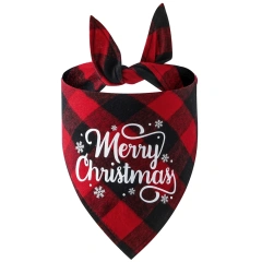 Dog Bandana Christmas New Year Classic Buffalo Plaid Pet Scarf Triangle Bibs Kerchief for Small Medium Large Dogs Pets Bandanas
