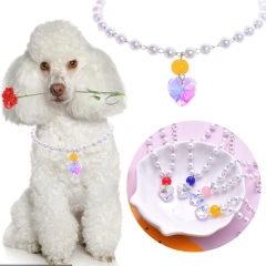 Chihuahua Puppy Necklace Cat Necklace Pet Fake Crystal Jewelry Necklace Small Medium Dogs