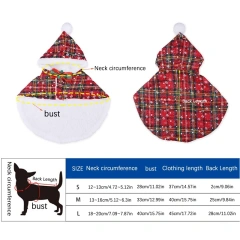 Christmas Pet Cape Cloak Costume Dog Cat Outfit Red Cute Warm Soft Cat Clothes for Small Medium Sized Puppy Dog Cat New Year
