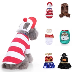 Puppy Fancy Dress,Christmas Santa Costume, Halloween Cat Costume, Pet Clothes, Christmas Suit with Cap for Dogs and Cats
