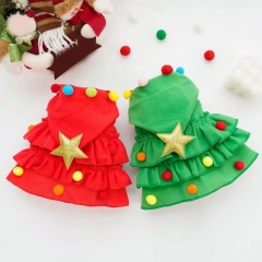 Pet Christmas Cloak Cosplay Costume Plush Ball Star Decor New Year Dog Cat Photo Prop Winter Fall Pet Clothes Holiday Cape Shawl