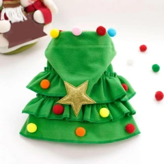 Pet Christmas Cloak Cosplay Costume Plush Ball Star Decor New Year Dog Cat Photo Prop Winter Fall Pet Clothes Holiday Cape Shawl