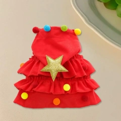 Pet Christmas Cloak Cosplay Costume Plush Ball Star Decor New Year Dog Cat Photo Prop Winter Fall Pet Clothes Holiday Cape Shawl
