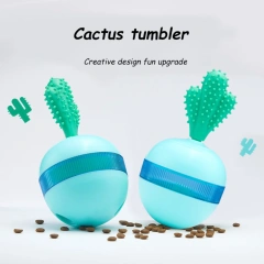 Tumbler Cactus Leaky Food Ball Dog Toy Slowly Feeding Bite-resistant Durable Interactive Training Pet Supplies Entertainment Toy