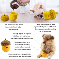 Silicone Dog Food Leaking Ball Rubber Nuts Shaped Food Leaking Toy Interactive Training Toy Durable Eco-friendly Food Dispenser